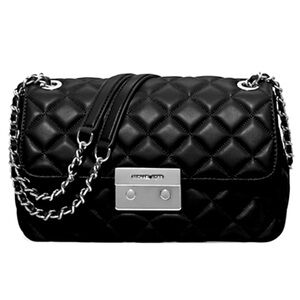 Michael Kors Sloan medium black quilted leather shoulder bag.